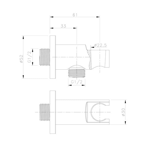 Parte in ottone per attacco doccia in colore oro ø 5 cm - Sapho-image-1