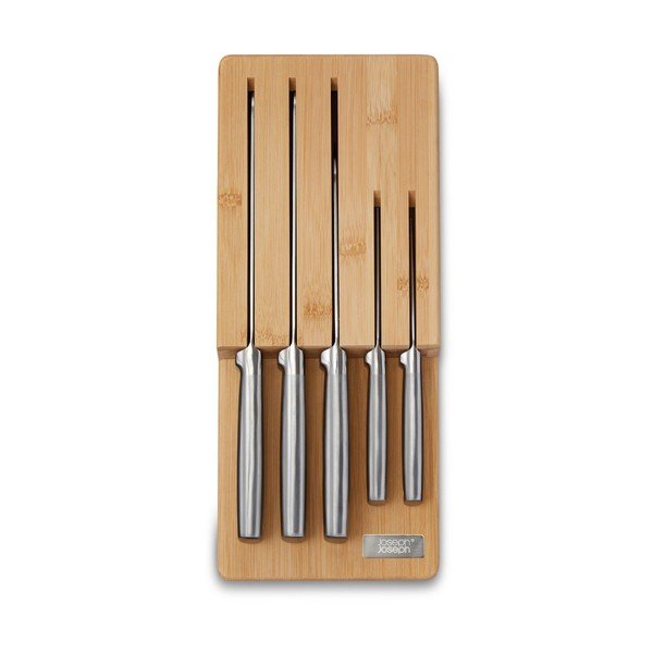 Set di coltelli con lama in acciaio inox e supporto 5 pz Elevate Bamboo – Joseph Joseph