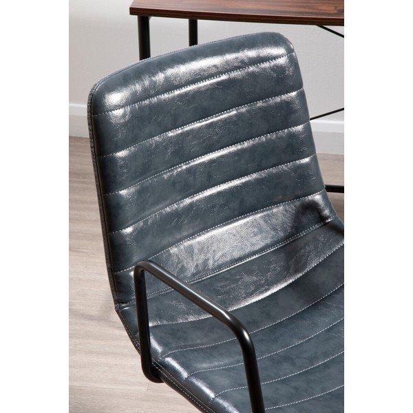 Sedia da ufficio grigio scuro in similpelle Forbes – Premier Housewares-image-4