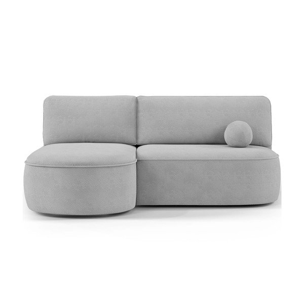 Divano angolare grigio allungabile/con contenitore (con penisola a sinistra/con chaise lounge) con rivestimento in ciniglia Livosa – ELTAP