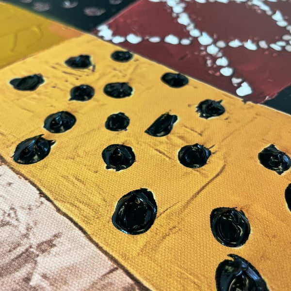 Quadro con elementi dipinti a mano 70x100 cm Mae – Styler-image-3