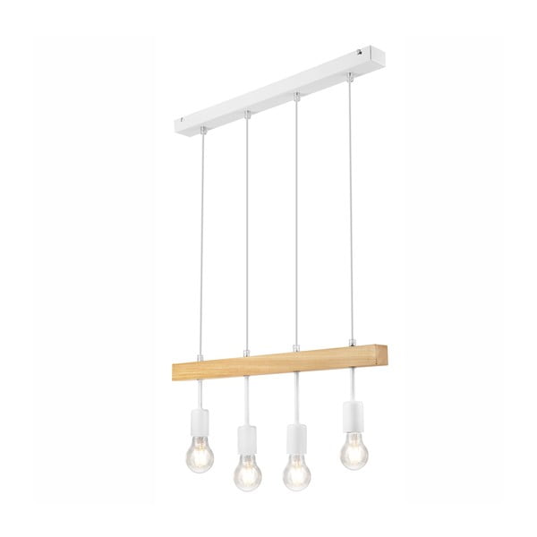 Lampadario bianco/di colore naturale Orazio – LAMKUR