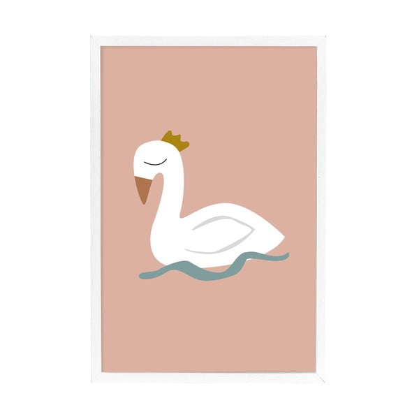 Poster da parete in cornice bianca Swan, 45 x 65 cm Xander - Bloomingville Mini