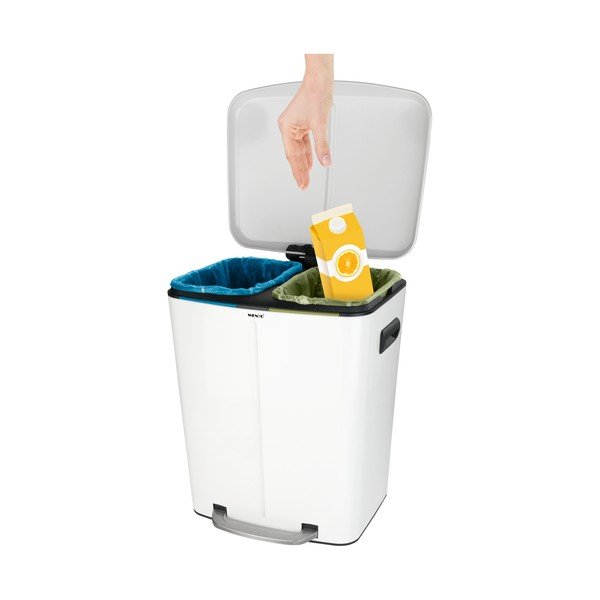 Cestino doppio a pedale bianco, 2x 20 l Primo - Wenko-image-1