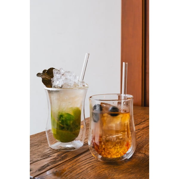 Set di 6 cannucce in vetro per bere, lunghezza 15 cm - Vialli Design-image-1