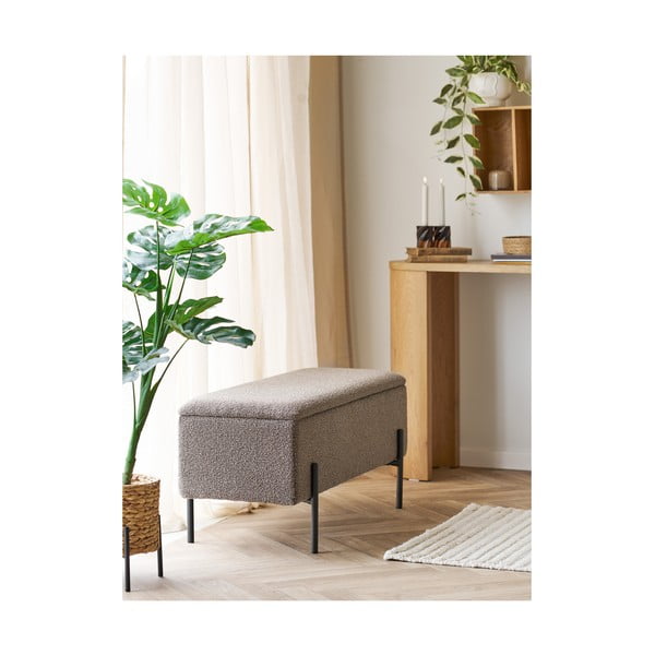 Panchina marrone con rivestimento in bouclé Watford – House Nordic-image-1