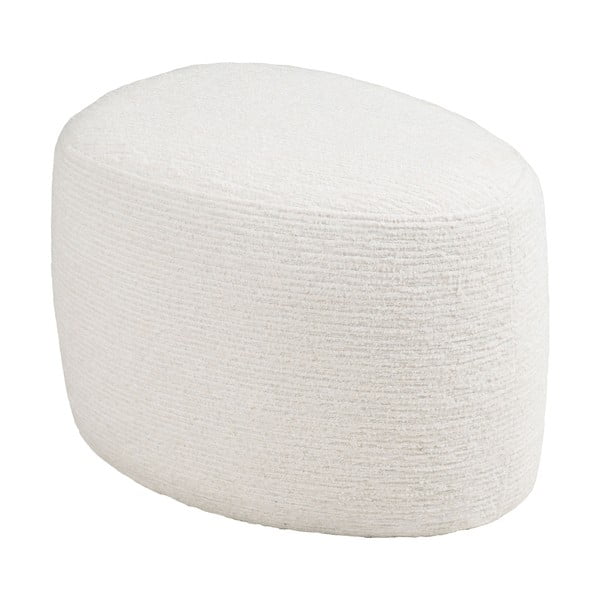 Poggiapiedi color crema con rivestimento in ciniglia Hilo – House Nordic