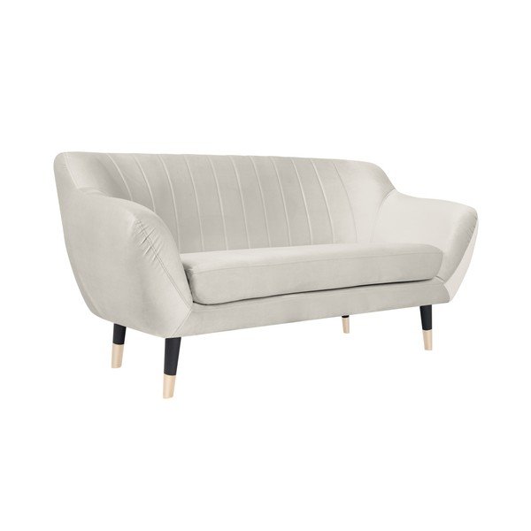 Divano crema con gambe nere Benito, 158 cm - Mazzini Sofas-image-2