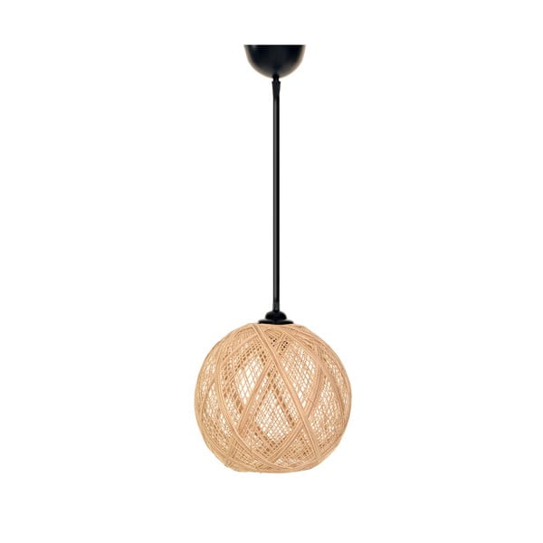 Lampadario nero/di colore naturale con paralume in iuta ø 24 cm – Opviq lights