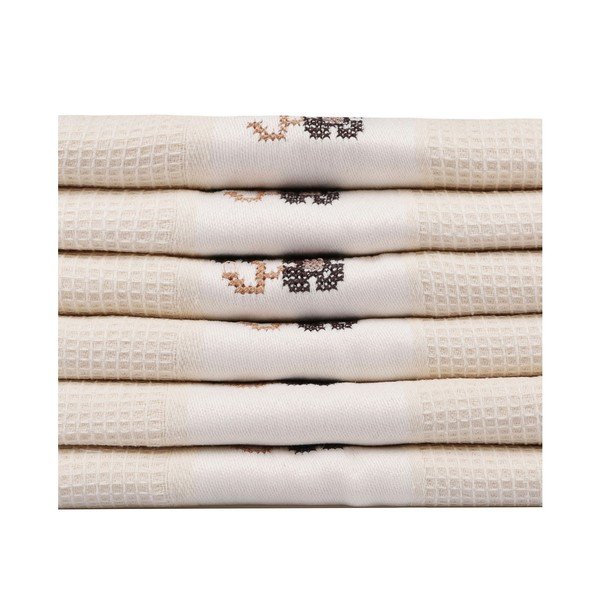 Set di 6 asciugamani in cotone beige Simplicity, 45 x 70 cm - Mijolnir-image-2