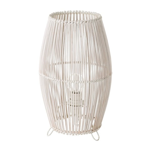 Lampada da tavolo bianca con paralume in bambù (altezza 29 cm) - Casa Selección