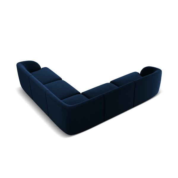 Divano angolare in velluto blu Miley - Micadoni Home-image-3