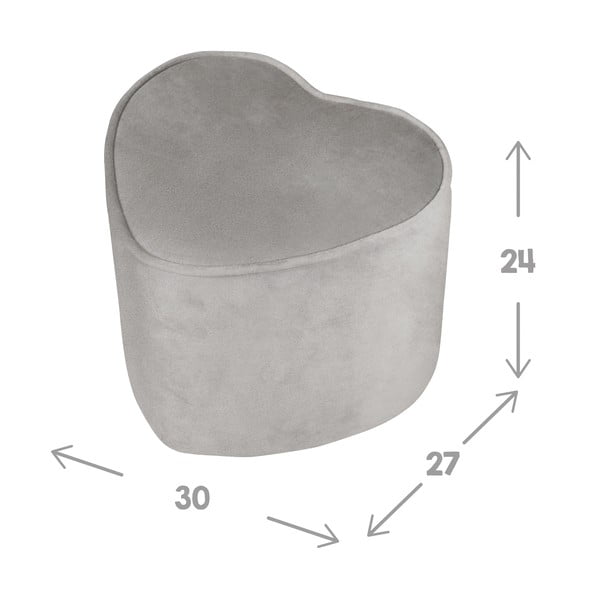Pouf per bambini in velluto grigio chiaro Lil Sofa - Roba-image-2