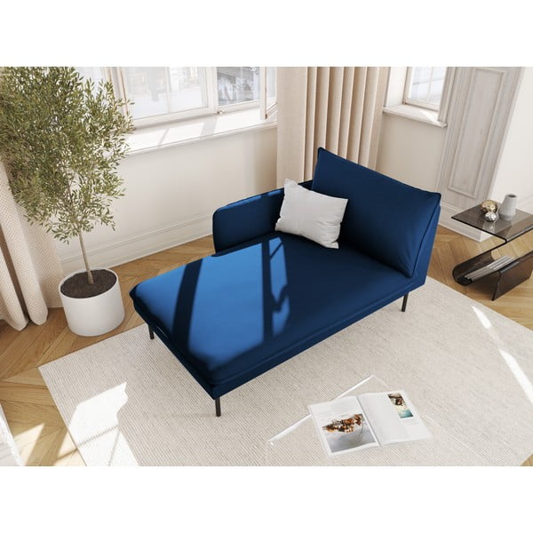 Sedia a sdraio in velluto blu (angolo sinistro) Vienna - Cosmopolitan Design-image-1