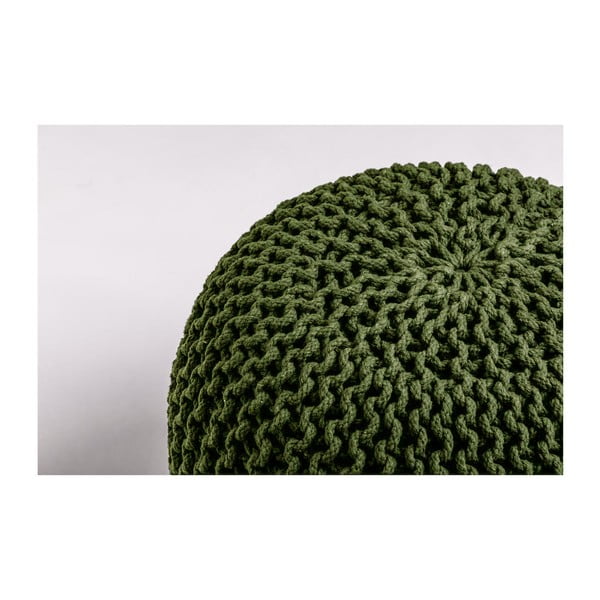 Poggiapiedi verde con rivestimento in lavorato a maglia Jagger – Bonami Essentials-image-2