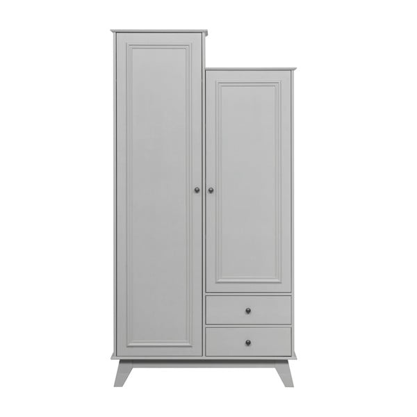 Armadio per bambini grigio chiaro in legno di pino 98x190 cm Lily - WOOOD