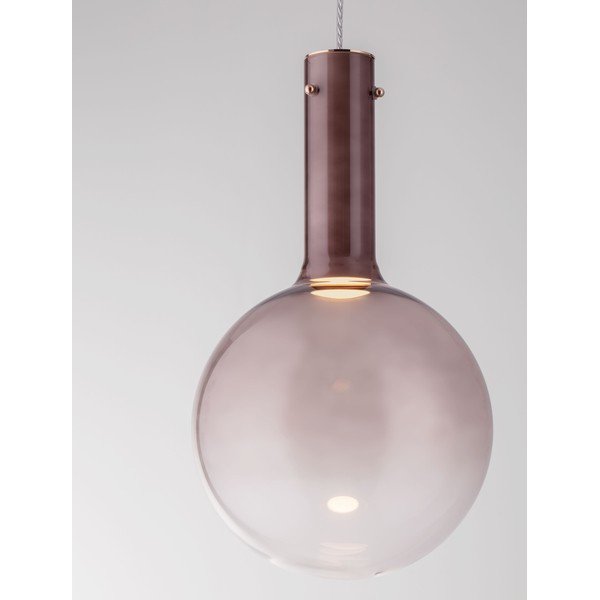 Lampadario LED marrone in vetro con intensità regolabile ø 25 cm Nostos – Nova Luce-image-2