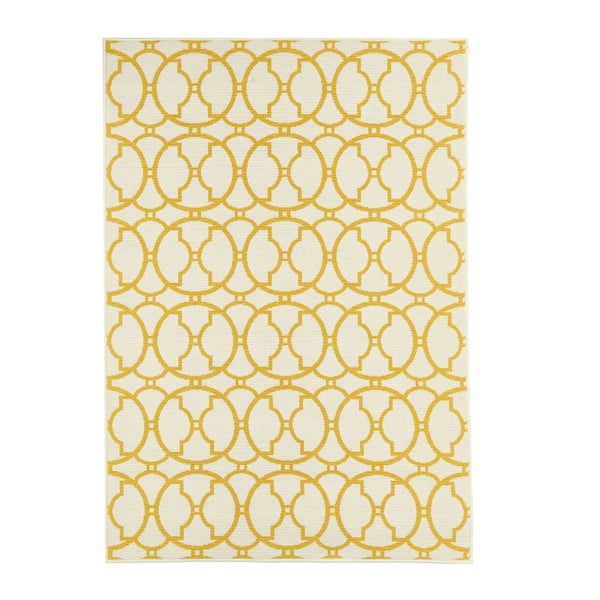 Tappeto da esterno beige e giallo , 133 x 190 cm Interlaced - Floorita
