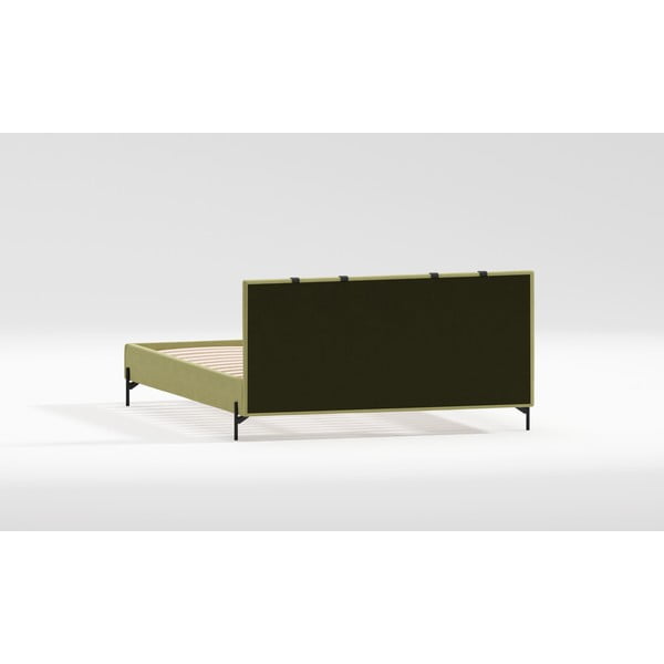 Letto matrimoniale imbottito verde chiaro con griglia 200x200 cm Tulsa - Ropez-image-3