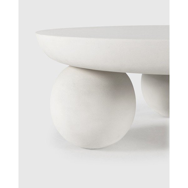 Tavolino da salotto rotondo beige in mango massiccio ø 90 cm Ailen – MOME-image-2