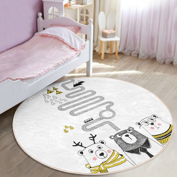 Tappeto bianco per bambini ø 100 cm Comfort - Mila Home-image-1