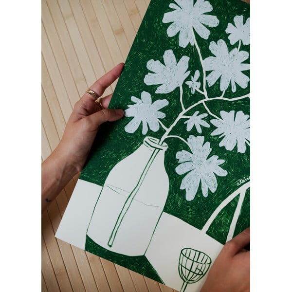 Poster 30x40 cm Blue Flowers & Red Wine – Anouk van Cleef – The Poster Club-image-3