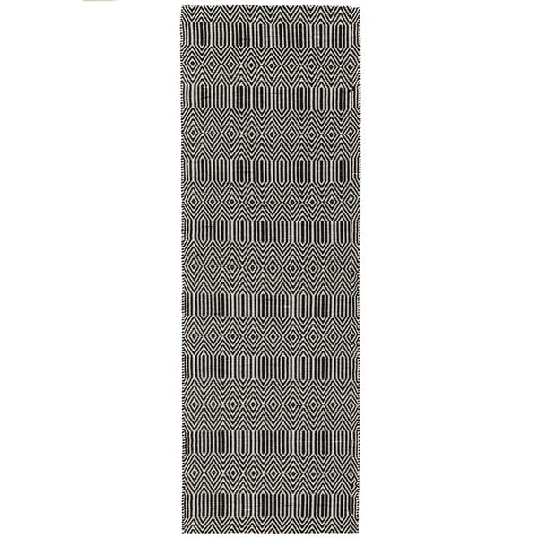 Tappeto nero in lana 66x200 cm Sloan - Asiatic Carpets