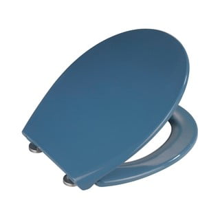 Sedile WC blu scuro con chiusura facilitata , 44,5 x 37,5 cm Samos - Wenko