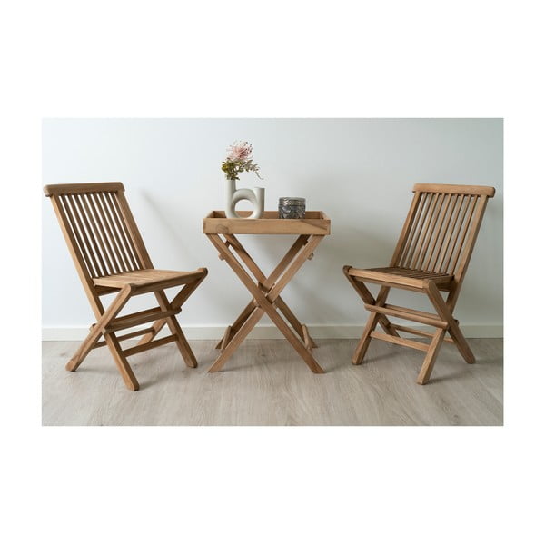 Tavolino di servizio da esterno in teak massiccio 29x39 cm Ronda – House Nordic-image-4