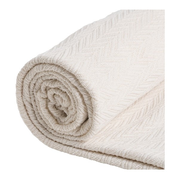 Copriletto crema in cotone riciclato 180x260 cm Spike - Ixia-image-4