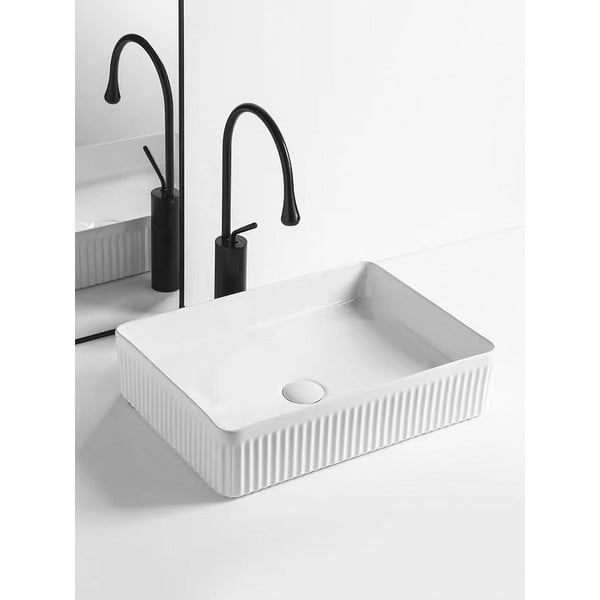Lavabo bianco in ceramica 50x34 cm Picobello – Sapho-image-1