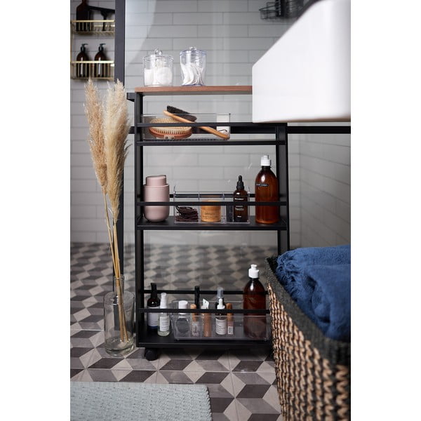 Mobile da bagno nero in metallo 47,5x81 cm Tower - YAMAZAKI-image-1