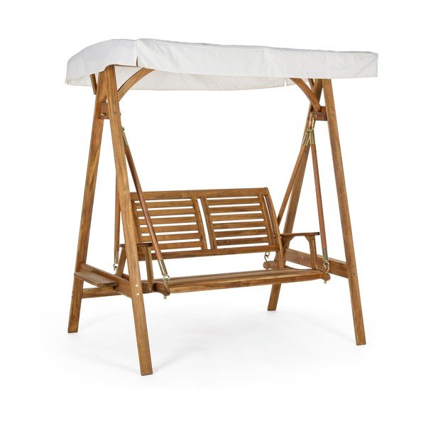 Dondolo da giardino di colore naturale in legno massiccio Noemi – Bizzotto-image-2