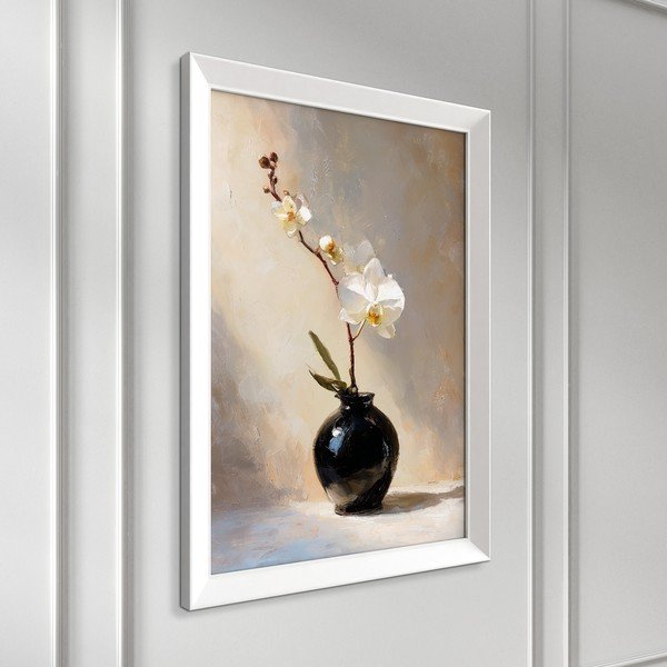 Dipinto stampato con cornice inclusa 56x75 cm White Orchid – Styler-image-4