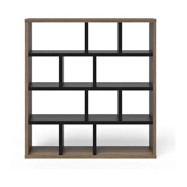 Libreria marrone-nera in noce 150x159 cm Berlin - TemaHome