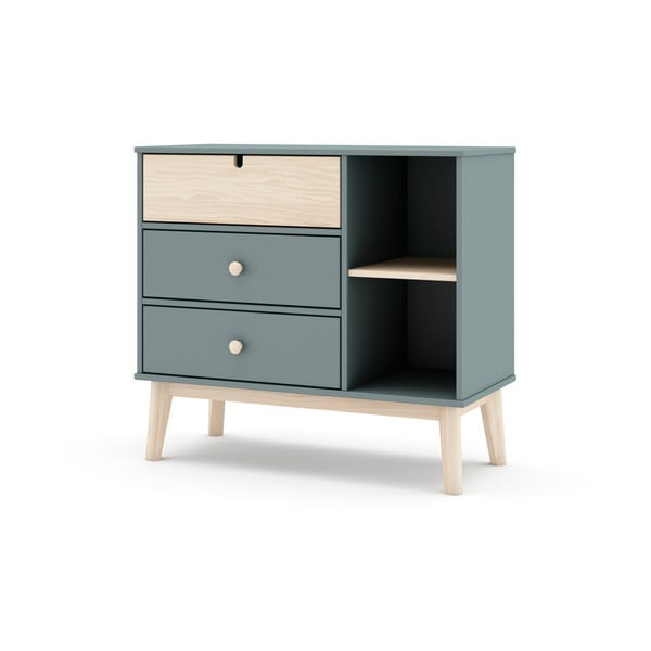 Cassettiera per bambini verde polveroso 90x81x40 cm Estefania – Marckeric-image-2