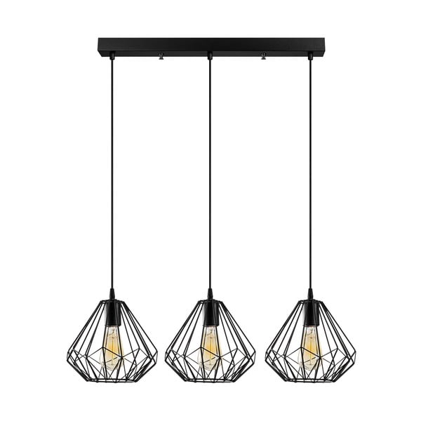 Lampadario nero con paralume in metallo Diamond – Opviq lights