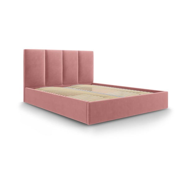 Letto matrimoniale in velluto rosa, 180 x 200 cm Juniper - Mazzini Beds