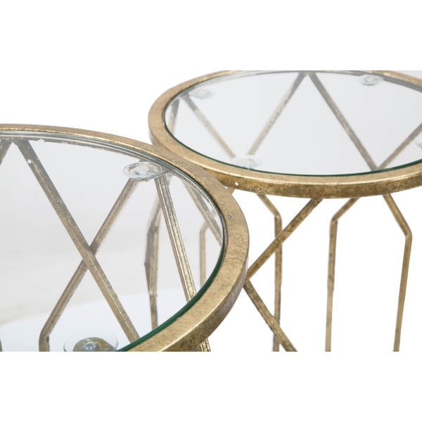 Set di 3 tavoli contenitori rotondi con piano in vetro ø 32 cm Tunisi - Mauro Ferretti-image-3