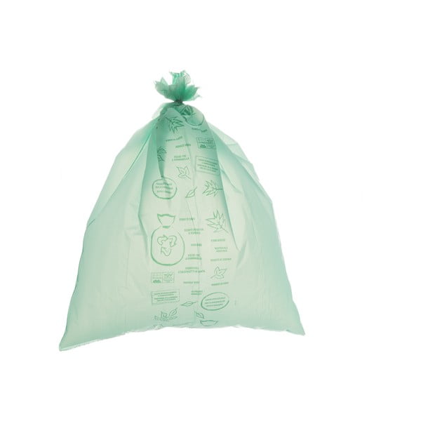 Sacco per rifiuti biodegradabile e compostabile , 20 pezzi, volume 35 l - BIO EXTRUSION-image-1