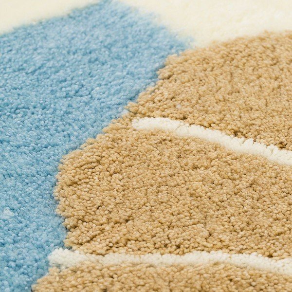 Set di 3 tappeti da bagno blu e beige Leonard - Foutastic-image-1