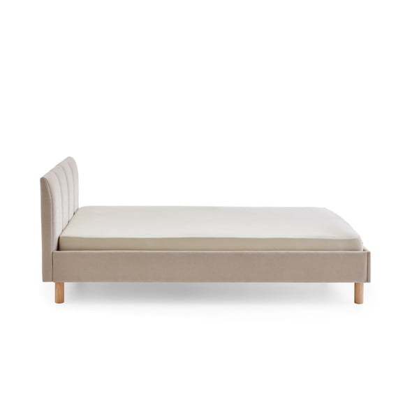Letto matrimoniale imbottito beige rete non inclusa 140x200 cm Joker – Meise Möbel-image-4