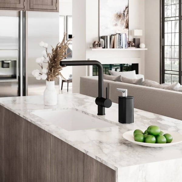 Dispenser di sapone in acciaio nero opaco 295 ml - simplehuman-image-1