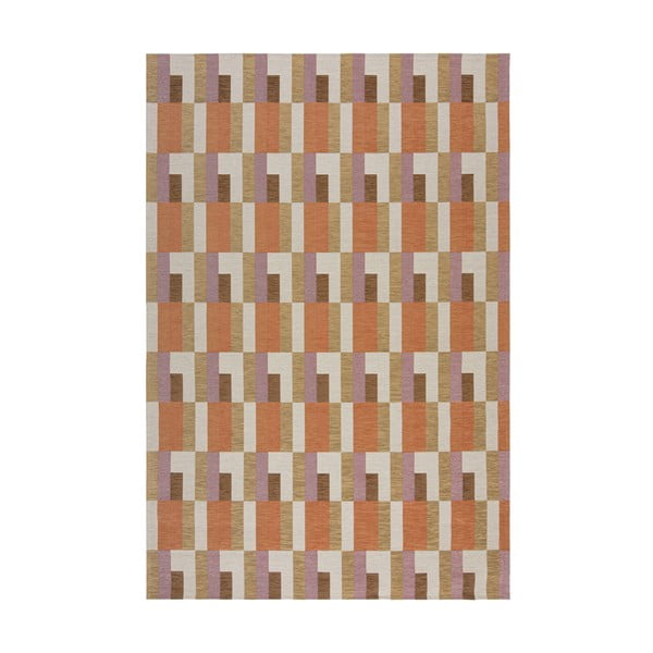 Tappeto in colore arancio-naturale 155x230 cm Riley Block Geo - Flair Rugs