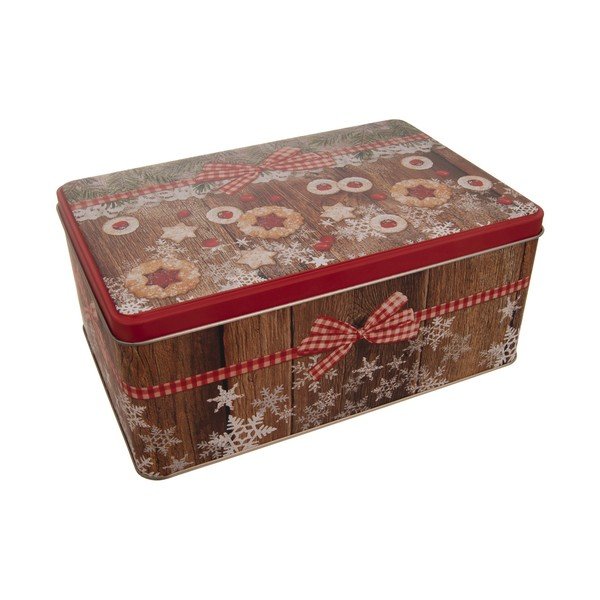 Plechová dóza s vánočním vzorem Orion Christmas, 20 x 13 x 8,5 cm