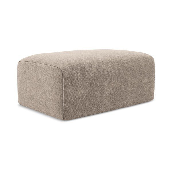 Poggiapiedi beige con rivestimento in ciniglia Kona – Makamii-image-3