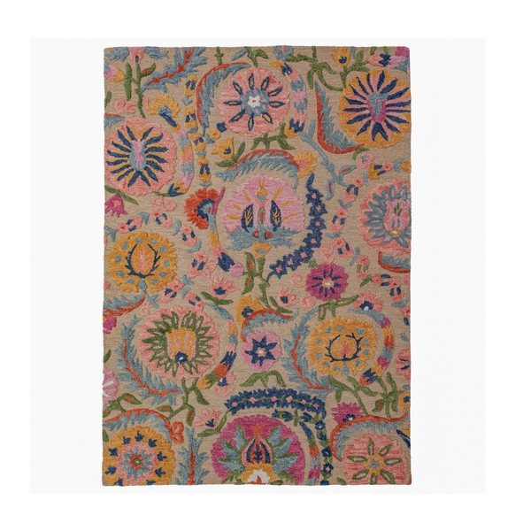 Tappeto in lana tessuto a mano 140x200 cm Amira Floral  – Flair Rugs