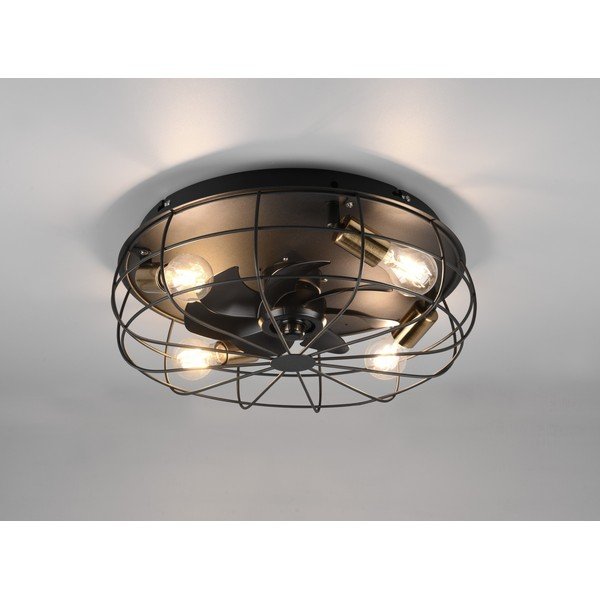 Plafoniera nera opaca con telecomando e ventilatore Trondheim – Reality-image-1