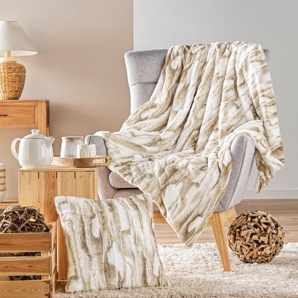 Cuscino decorativo in pelliccia finta 45x45 cm Cheyenne – douceur d'intérieur-image-1