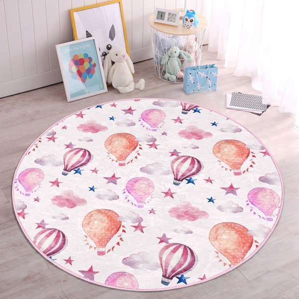 Tappeto rosa per bambini ø 120 cm Comfort - Mila Home-image-3